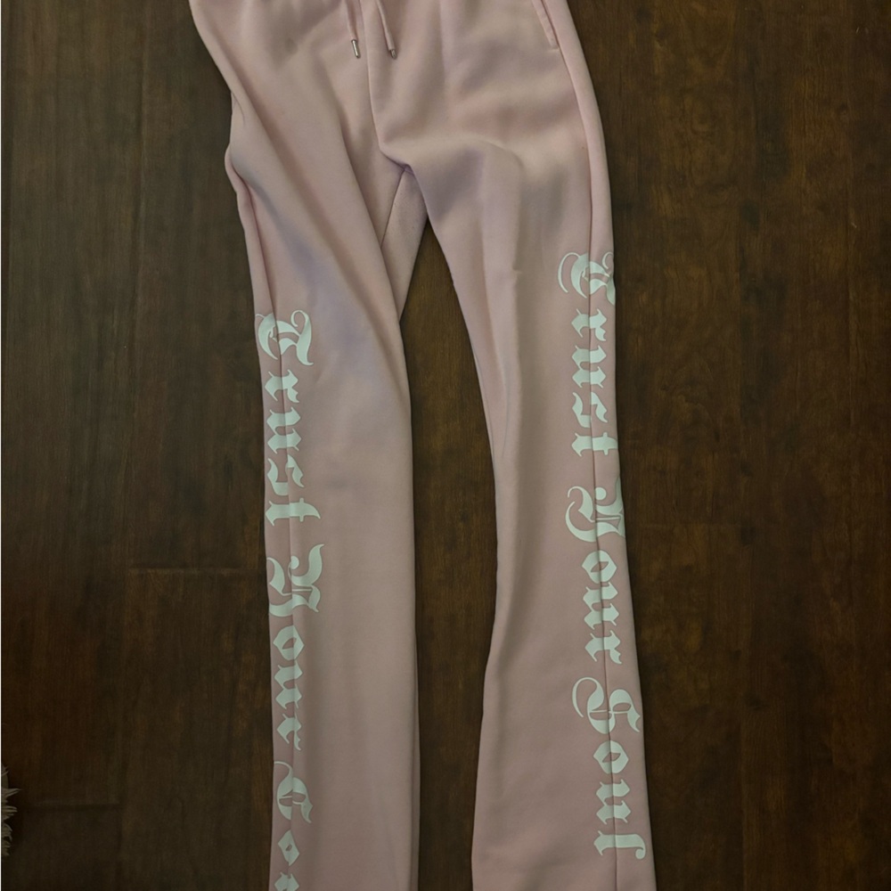 Charlotte Russe Pink Sweatpants with White Lettering